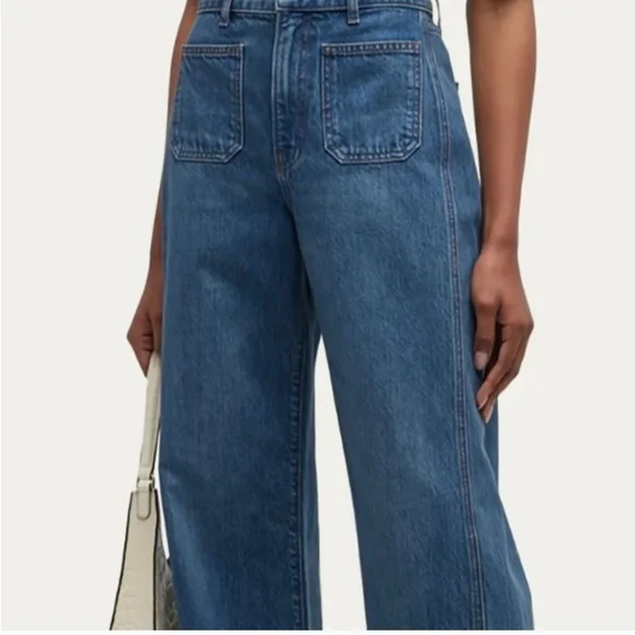 Veronica Beard Wide Leg Patch Pocket Jeans Size 26 - Picture 4 of 15